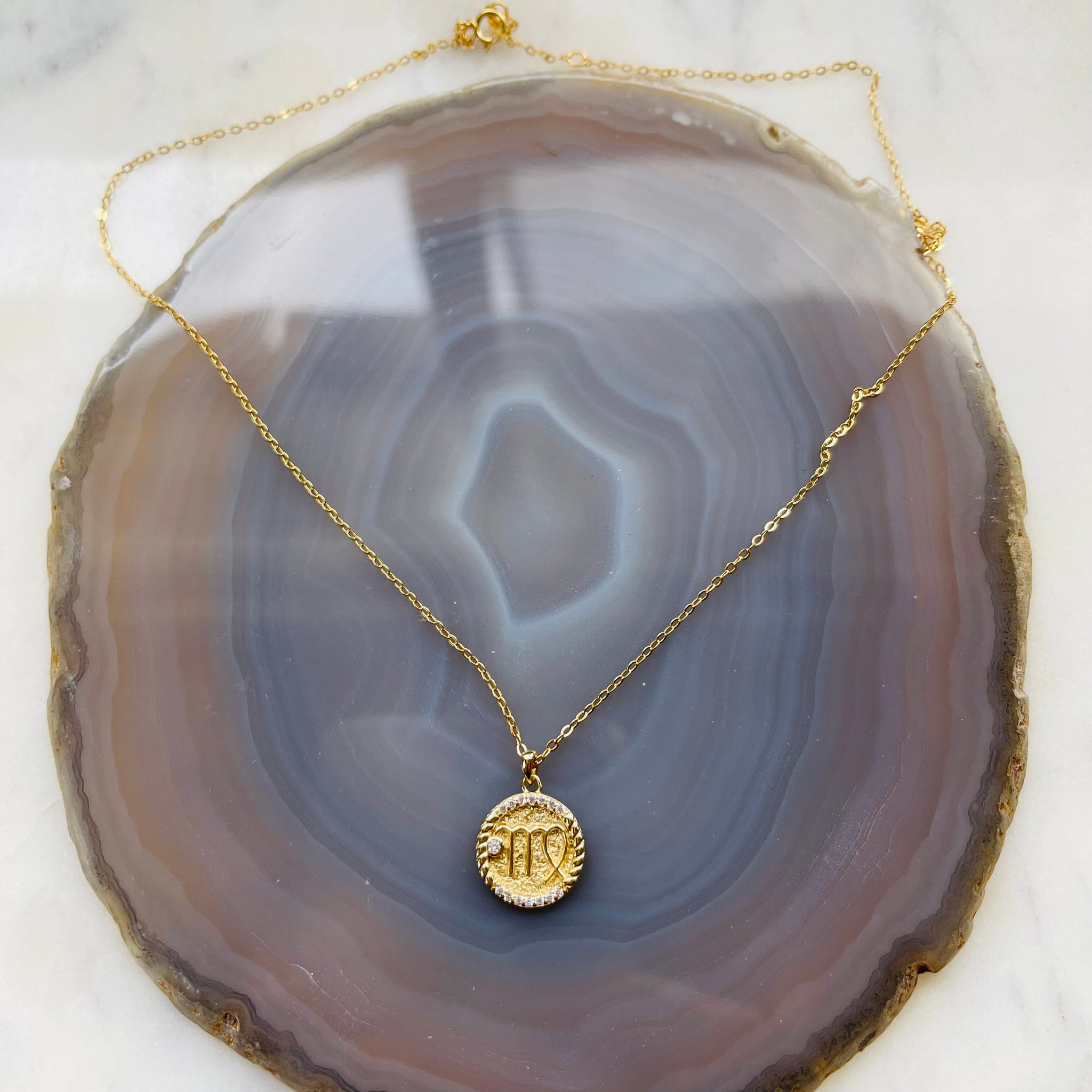 Zodiac Necklace - Virgo - 18K Gold