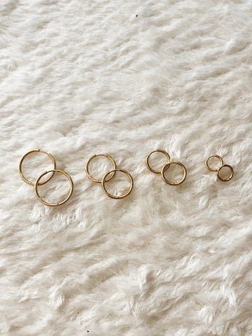 Hoop Earrings - Stainless Steel - Gold