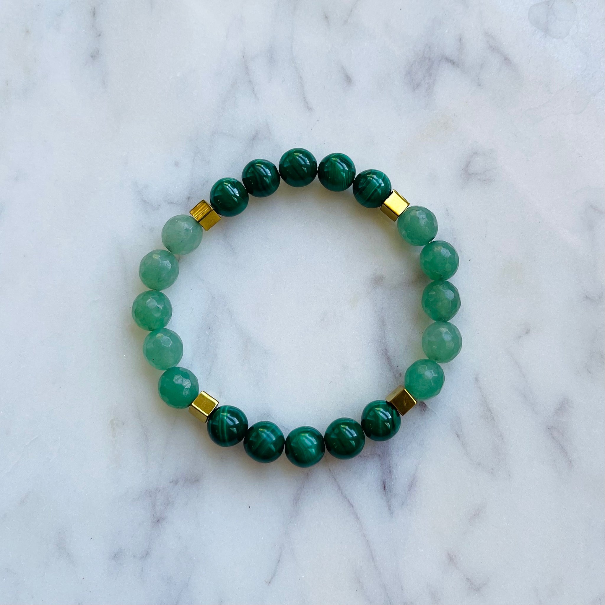 Abundance - Malachite, Green Aventurine, Hematite - Gemstone Bracelet