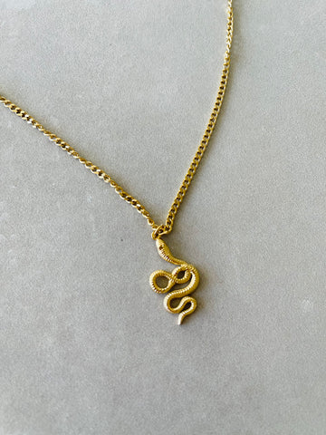 Vintage Snake Necklace - Gold