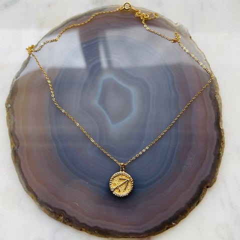 Zodiac Necklace - Sagittarius - 18K Gold