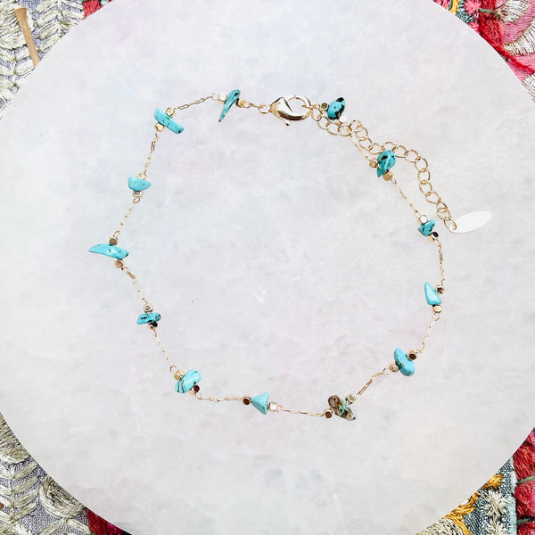 Natural Stone - Turquoise - Anklet