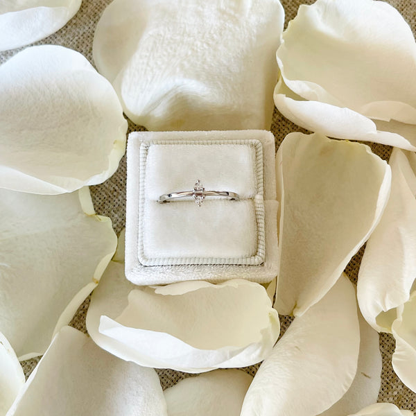 Double Triangle Crystal Ring - 925 Sterling Silver