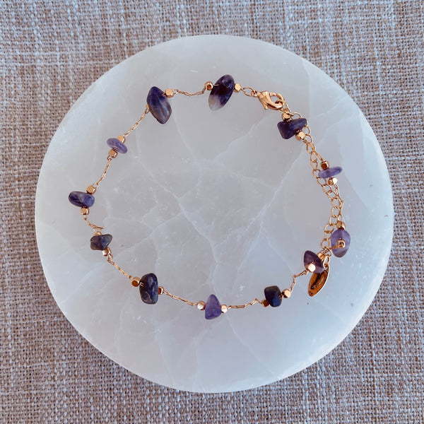 Natural Stone - Amethyst - Anklet
