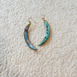 Abalone Dangle Earrings - Gold