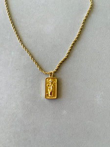 Vintage Tarot Card Necklace - The Stars - Gold