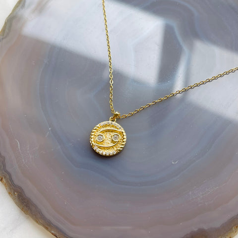 Zodiac Necklace - Cancer - 18K Gold