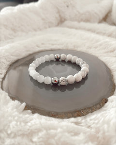 Patience  - Howlite, Moonstone, Hematite - Gemstone Bracelet