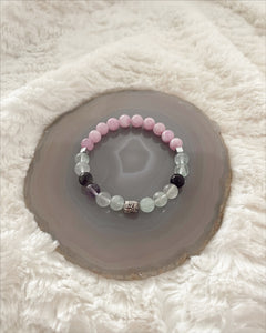 Mental Focus & Clarity  - Fluorite, Lepidolite, Hematite, Buddha - Gemstone Bracelet