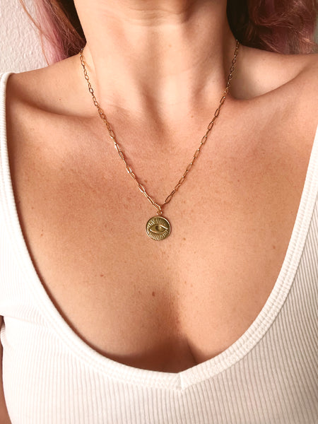 Eye Chain Necklace - Gold