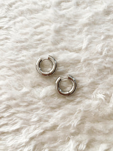Chunky Hoop Earrings in Silver - Stainless Steel