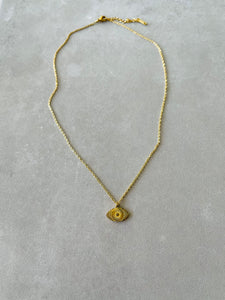 Vintage Eye Necklace - Gold