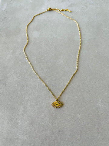 Vintage Eye Necklace - Gold