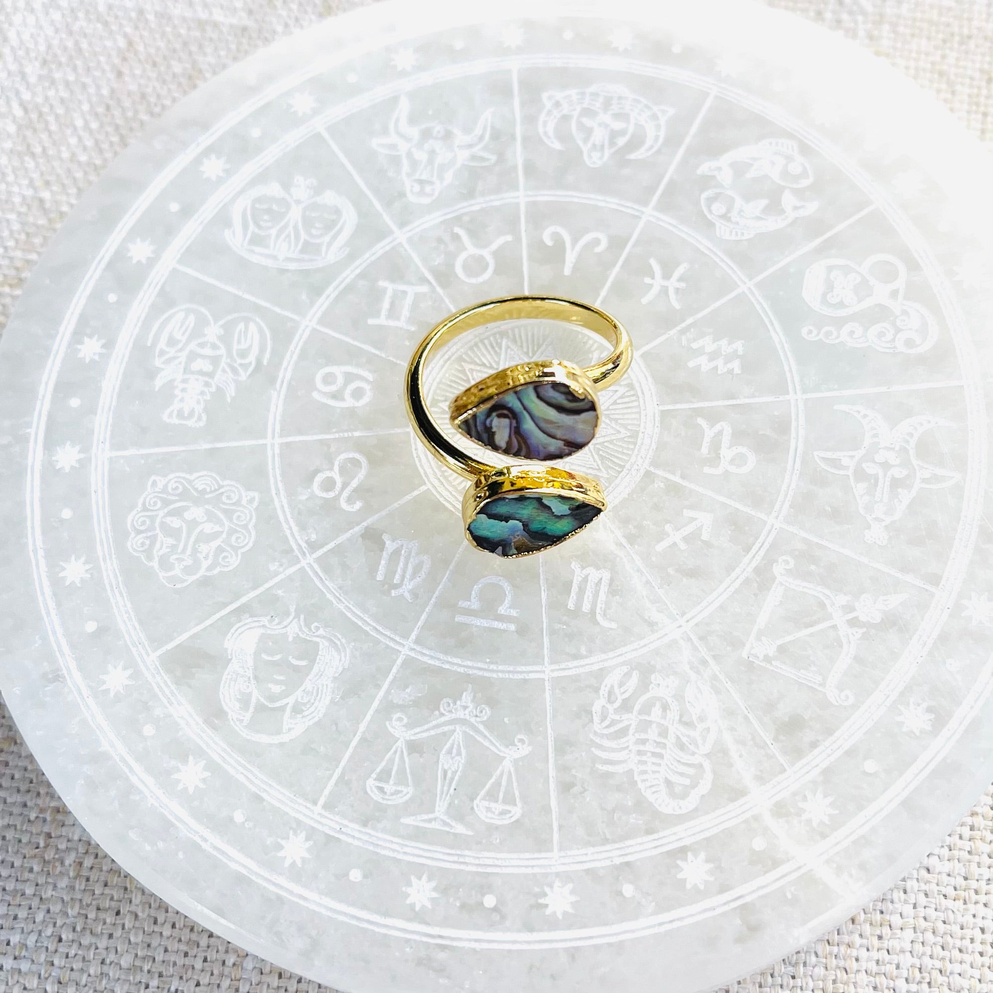 Abalone Ring - Gold - Adjustable