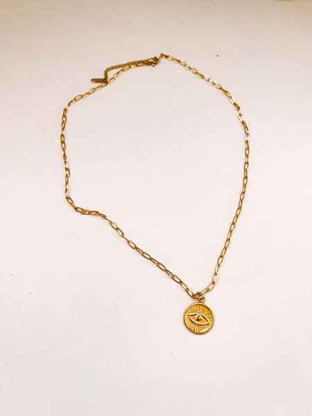 Eye Chain Necklace - Gold