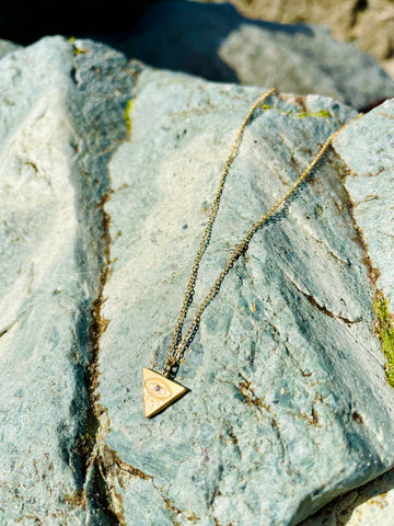 Triangle Eye Necklace - Gold