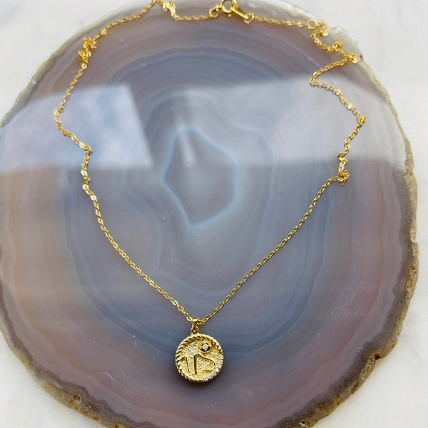 Zodiac Necklace - Capricorn - 18K Gold