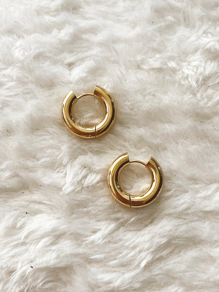 Chunky Hoop Earrings in Gold - Stainless Steel