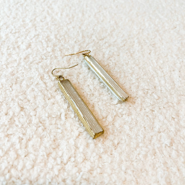 Selenite Earrings - Gold