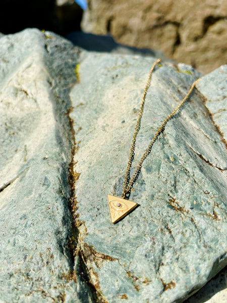 Triangle Eye Necklace - Gold