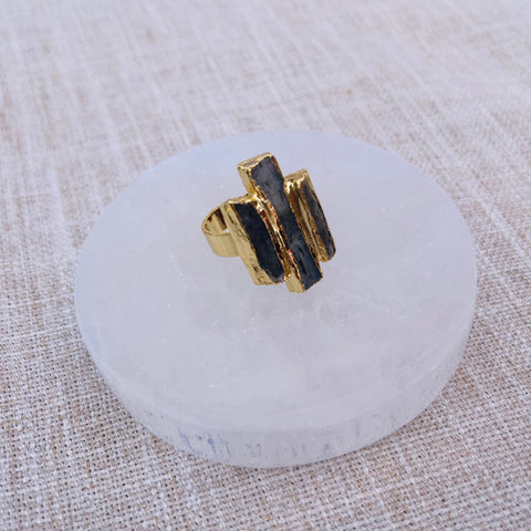 Tourmaline Crystal Ring - Adjustable - Gold