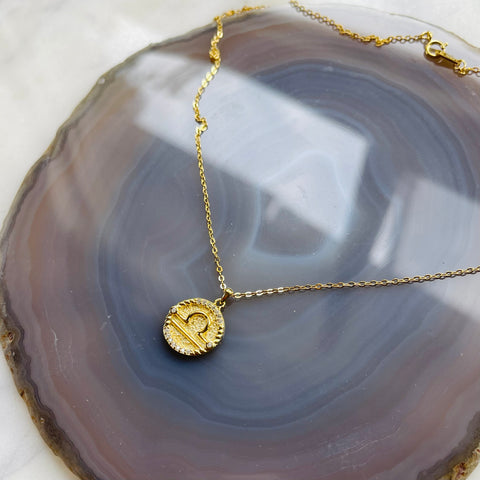 Zodiac Necklace - Libra - 18K Gold