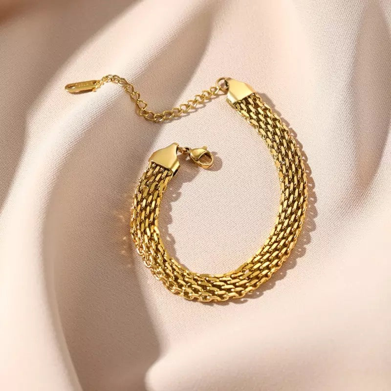 Braided Chain Bracelet - Gold