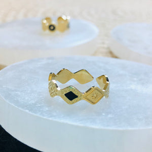 Adjustable Geometric Stackable Ring - Gold