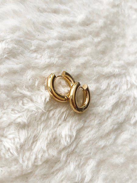 Chunky Hoop Earrings in Gold - Stainless Steel