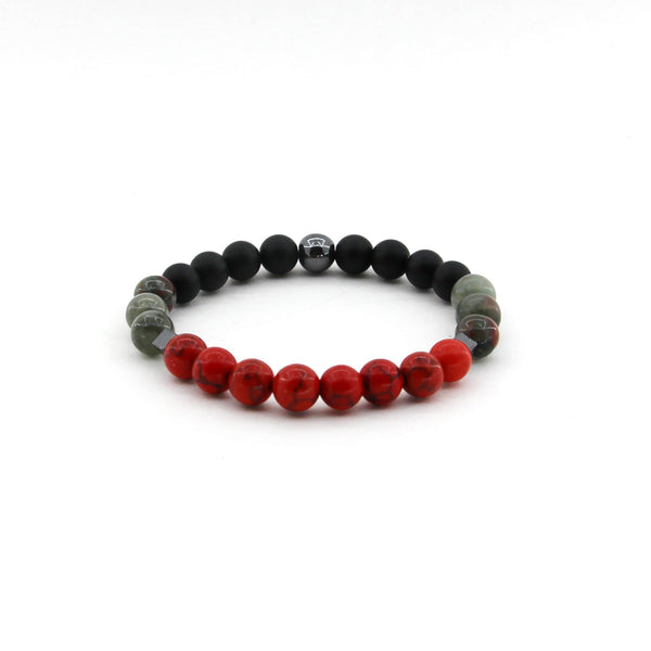 Intuition - Red Magnesite, African Bloodstone, Gold Obsidian, Hematite - Gemstone Bracelet