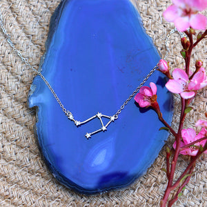 Zodiac Constellation Necklace - Libra - 925 Sterling Silver