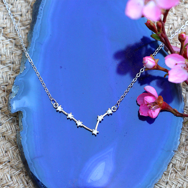 Zodiac Constellation Necklace - Pisces - 925 Sterling Silver