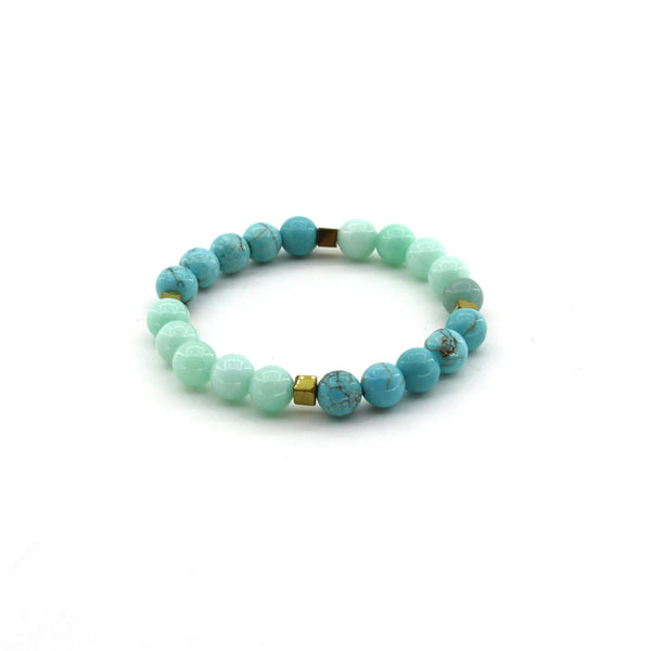 Hope & Positivity - Turquoise, Amazonite, Hematite - Gemstone Bracelet