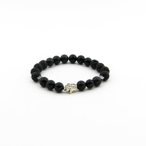 Ultimate Protection - Obsidian, Lava, Hematite, Hamsa - Gemstone Bracelet