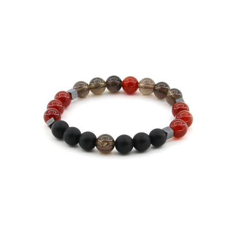 Boost Your Sexual Energy - Smoky Quartz, Carnelian, Obsidian, Hematite - Gemstone Bracelet