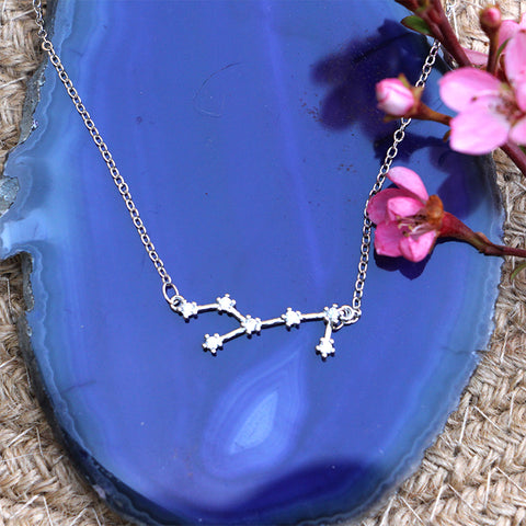 Zodiac Constellation Necklace - Virgo - 925 Sterling Silver